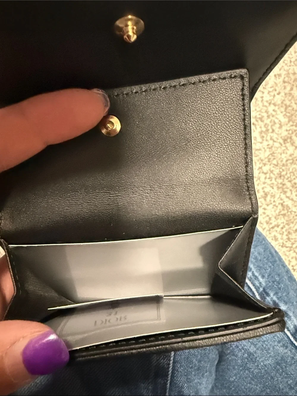 Dior Black Quilted Leather Top-Handle Bag with Gold Hardware and matching wallet